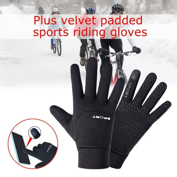 1 Pair Football Gloves Kids Boys Waterproof Thermal Field Grip Sports