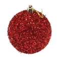 thumbnail image 2 of 15 Centimeter Large Red Glitter Christmas Ball Ornament, Sparkly Fluffy Hanging Ball for Christmas Tree, Wreath, Holiday Parties Decoration, 2 of 9