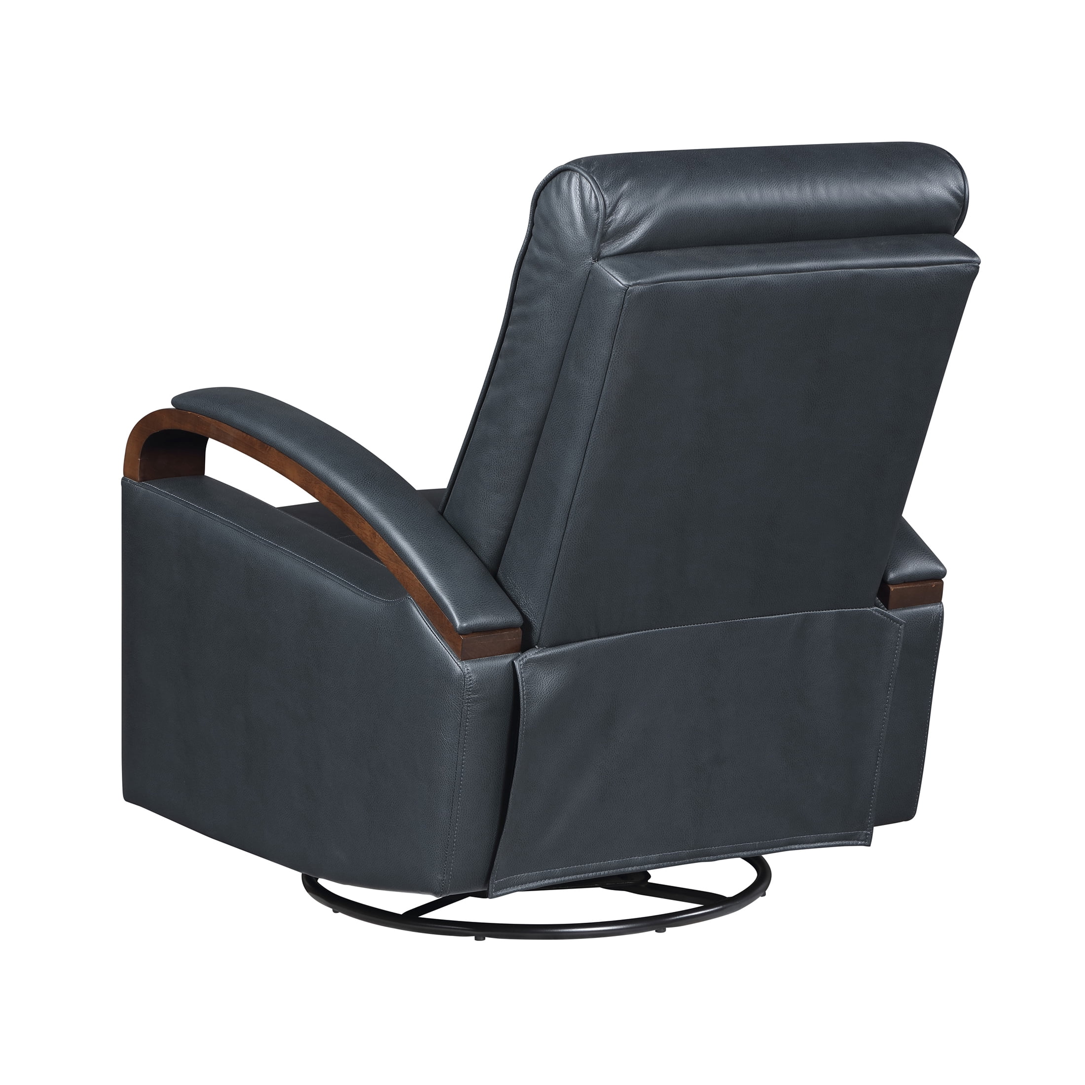 OakvillePark Goldenmere Faux Leather Swivel Glider Reclining Chair, Dark Blue