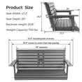 thumbnail image 2 of Innovaze 4.5 FT Poly Lumber Porch Swing for 2 Person, High Back & Deep Seat Comfort, Foldable Cup Holders, Stainless Steel Hardware, Gray, 2 of 5