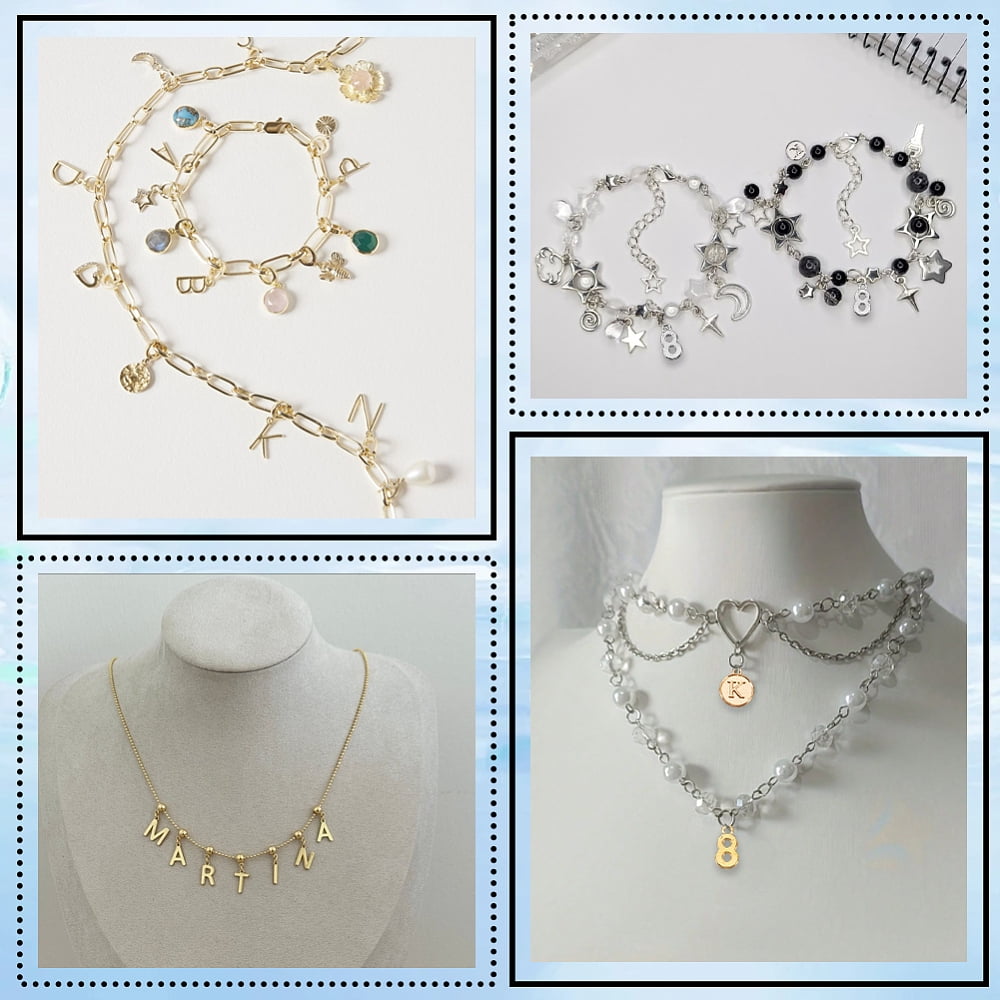 Letter A~Z & Number 0~9 Alloy Charms with Iron Jump Rings Golden 5~18x2~15.5mm Hole: 1.5~1.8mm