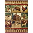 thumbnail image 2 of HR-Cabin Collection 908-Rooster Rugs5.2 by 7.2Contemporary Geometric Design Rooster/Mother Bear and Cub/Fish/Lodge/Deer-Southwestern Design-Beige/Red/Green and Multi, 2 of 10