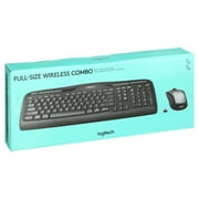 Logitech Full Size Wireless Combo Adjustable Tilt Bluetooth Computer Keyboard & Mouse Type Set, Black, 1 Pack