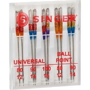 SINGER Assorted Size Universal & Ball Point Sewing Machine Needles - 10 Count
