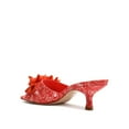 thumbnail image 4 of Schutz Dethalia Coral Slip On Kitten Heel Open Squared Toe Embellished Sandals (Coral, 6), 4 of 5