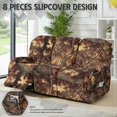 thumbnail image 2 of COEQINE Recliner Couch Cover Breathable 3 Seater Reclining Chair Slipcover 8 Pieces Non-Slip Recliner Sofa Cover with Pocket and Elastic Bottom for Dogs, Kids, Camo Hunting Forest Brown, 2 of 8