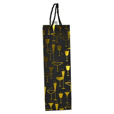 

Three Star WP105 14 in. Assorted Gold Glasses Wine Bottle Bag