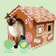thumbnail image 6 of Kitty City Christmas Gingerbread Cardboard Cat House with Corrugate Scratching Pad, Brown, One Size, 6 of 8