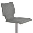 thumbnail image 5 of Benjara Faux Leather Swivel Adjustable Barstool with Metal Base, Gray, 5 of 6