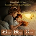 thumbnail image 3 of MYKOMI Lying Flat Duck Night Light, LED Squishy Duck Lamp, with Extra Decor Gift, 3 Levels Dimmable Ducky Lay Lamp, Duck Light Laying Down, Rechargeable Bedside Touch Soft Lamp for Sleep, Cute Stuff, 3 of 6