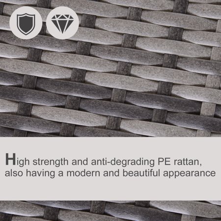 Outsunny 5PC Outdoor Patio Furniture Set Garden Rattan Wicker Sofa