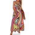 thumbnail image 1 of 70s Retro Abstract Liquid Swirl Pattern Sleeveless Dress Long dress Casual dresses, 1 of 4