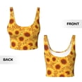 thumbnail image 3 of Sikiie Vintage Leopard Print Sunflower Print Strappy Sports Bra for Women Padded Push Up Sports Bra Athletic Running Sports Bra Workout Bra Yoga Bra, 3 of 5