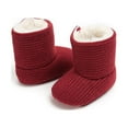 thumbnail image 5 of Baby Girls Winter Warm Snow Boots,Premium Knitted Thick Fleece Soft Sole Non-slip Booties Toddlers Shoes,for 0-18M Infant Boys Girls, 5 of 7