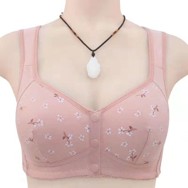 Talla Grande Sujetador Tamaño 36-52 Cierre Frontal Sujetadores Sin Hierro Mujer Ropa Interior Algodón Completo