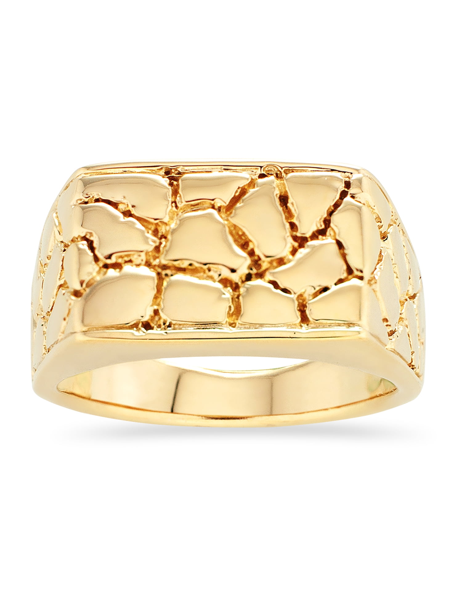 14K Gold Over Sterling Silver Mens Nugget Ring