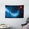 thumbnail image 1 of Astrology Tapestry, Horoscope Circle Signs Virgo Scorpio Sagittarius with Abstract Backdrop, Wall Hanging for Bedroom Living Room Dorm Decor, 60W X 40L Inches, Blue White and Red, by Ambesonne, 1 of 2