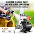 thumbnail image 3 of VEVOR 1HP Shallow Well Pump with Pressure Tank 1000GPH Irrigation Booster Pump, 3 of 9