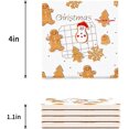 thumbnail image 3 of RYLABLUE Merry Christmas Set of 8 Coaster for Drinks, Absorbent Ceramic Stone Coasters Cup Mat with Cork Base for Home Kitchen Room Coffee Table Bar Decor, 3 of 4