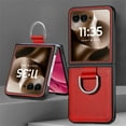 thumbnail image 2 of Dteck for Motorola Razr 2023 Case with Ring, Luxury Premium PU Leather Protective Phone Case Full Coverage Bling Diamond Ring Case for Motorola Moto Razr 40, Red, 2 of 9