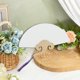 thumbnail image 4 of Ofertas Únicas 1 Pcs Abanico Plegable Redondo de Doble Cara con Mango Corto para Boda Papel Xuan Bambú Blanco [Mango Corto Redondo de Doble Cara], 4 of 5