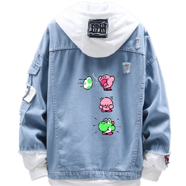 Chaqueta vaquera de estilo casual con diseño creativo Kirby Egg Cute