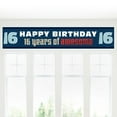 thumbnail image 5 of Big Dot of Happiness Boy 16th Birthday - Happy Birthday Sweet Sixteen Decorations Party Banner, 5 of 7