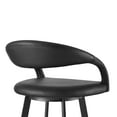 thumbnail image 5 of Ramona 30" Swivel Bar Stool with Matte Black Iron and Black Faux Leather, 5 of 13