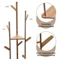 thumbnail image 5 of XKHZJL Wood Coat Rack, Freestanding Coat Rack with 3 Shelves and 9 Hooks, Coat tree for Bedroom, Entryway, Livingroom, Coat Hanger Stand for Coats, Scarves, Handbags, 5 of 9