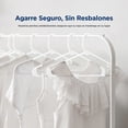 thumbnail image 3 of Ganchos de Plastico Premium SereneLife, Antideslizantes, Ahorradores de Espacio, Duraderos y Resistentes, para Camisas, Suéteres, Sudaderas, Abrigos, Pantalones y Vestidos, Blanco, Pack 10, 3 of 7