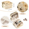 thumbnail image 4 of PhooArto Small Jewellery Box, Vintage Bees Music Notes Pattern Portable Travel Mini Jewelry Case for Women Leather Ring Organizer, 4 of 5