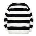 thumbnail image 4 of DHFJKG Men's Color Block Striped Sweaters Loose Fit Long Sleeve Crewneck Pullover Autumn Winter Cozy Jumper Tops, 4 of 5