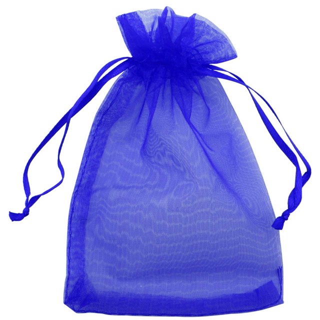 Allgala 100 Count Orangza Gift Party Favor Bags with Drawstring-8x12 Inch-Blue-PF53406