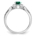thumbnail image 2 of Auriga Fine Jewelry 14K White Gold Lab Grown Diamond and Oval Created Emerald Ring for Women Size 7 (Carat: 0.3cttw, Clarity: SI2, Color: GH), 2 of 4