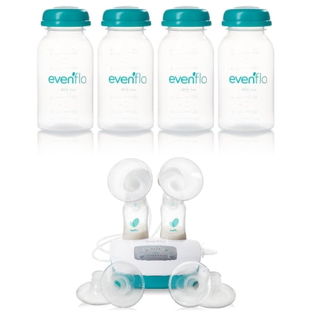 Evenflo Advanced Double Electric Breast Pump with Bonus SimplyMilk 5-Ounce Storage Bottles