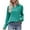 Green, variant on qucoqpe Women's Long Sleeve Tunic Tops Pullover with Buttons Down Casual Loose Fit V-Neck Tunics