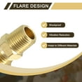 thumbnail image 3 of 2Pack Brass Pipe Fitting, 1/4" OD x 1/8" NPT Male Brass Compression Tube Fitting, Brass Compression Union Connector, Brass Straight Coupling Adapter Fitting Fit 1/4" Pipe, 3 of 6