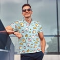 thumbnail image 4 of Gukieu Rabbit Burger Coffee Print Men's Quick-drying POLO Shirt, Button-down Summer T-shirt, Suitable for Work and Outdoor Activities-Small, 4 of 6