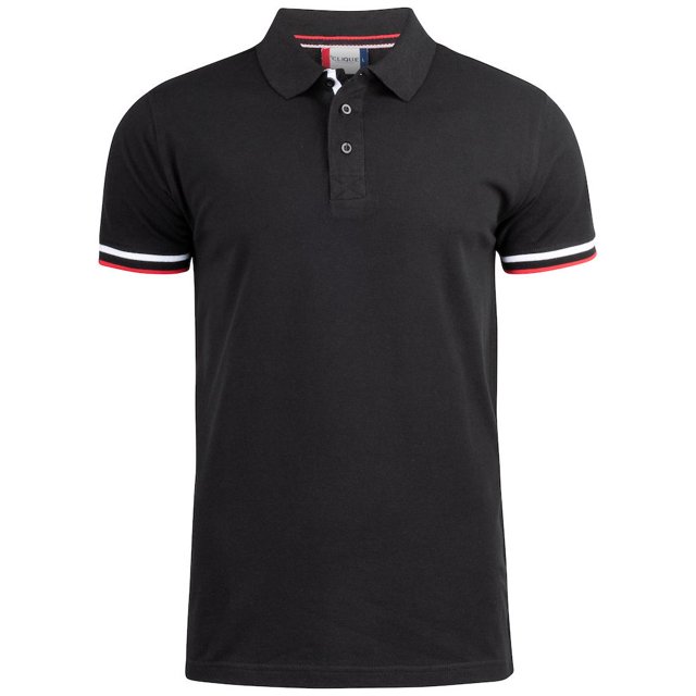 Clique - Polo Newton Detalle de Rayas para Hombre (Negro)