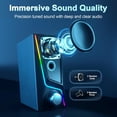 thumbnail image 3 of Computer Speakers with Subwoofer, 2.1 PC Speakers System with 8 Lighting Modes, 60W  Power, AC Adapter Powered, Bluetooth 5.4, USB/USB-C and 3.5mm Aux in for Desktop, Monitor, Gaming, 3 of 7