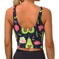 thumbnail image 4 of Goofa Avocado Love Printed Sports Bras for Women, High Impact Running Bra Workout Crop Tank Tops Longline Sports Bra Push up-Small, 4 of 9