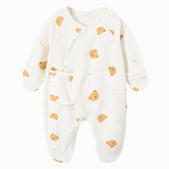 sdbrld 3 6 9 12 Months Preemie Clothes Newborn Sleepers Boy 1T 2T Unisex Baby Long Sleeve Romper Pajamas Bodysuit Infant Fall Winter Yellow Sizes 0-1 Months