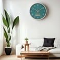 thumbnail image 3 of REGALWOVEN Wall Clock with Date and Temperature for Home, Office, and Living Room Green 12 Inch, 3 of 6