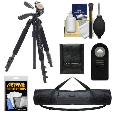 Pro V1 High Numbers (Slik 340 DX Pro Series Black Tripod 3Way Pan/Tilt Head & Quick Release with Tripod Case + ML-L3 Remote + Accessory Kit for Nikon D600, D3200, D5100, D7000, Series 1)