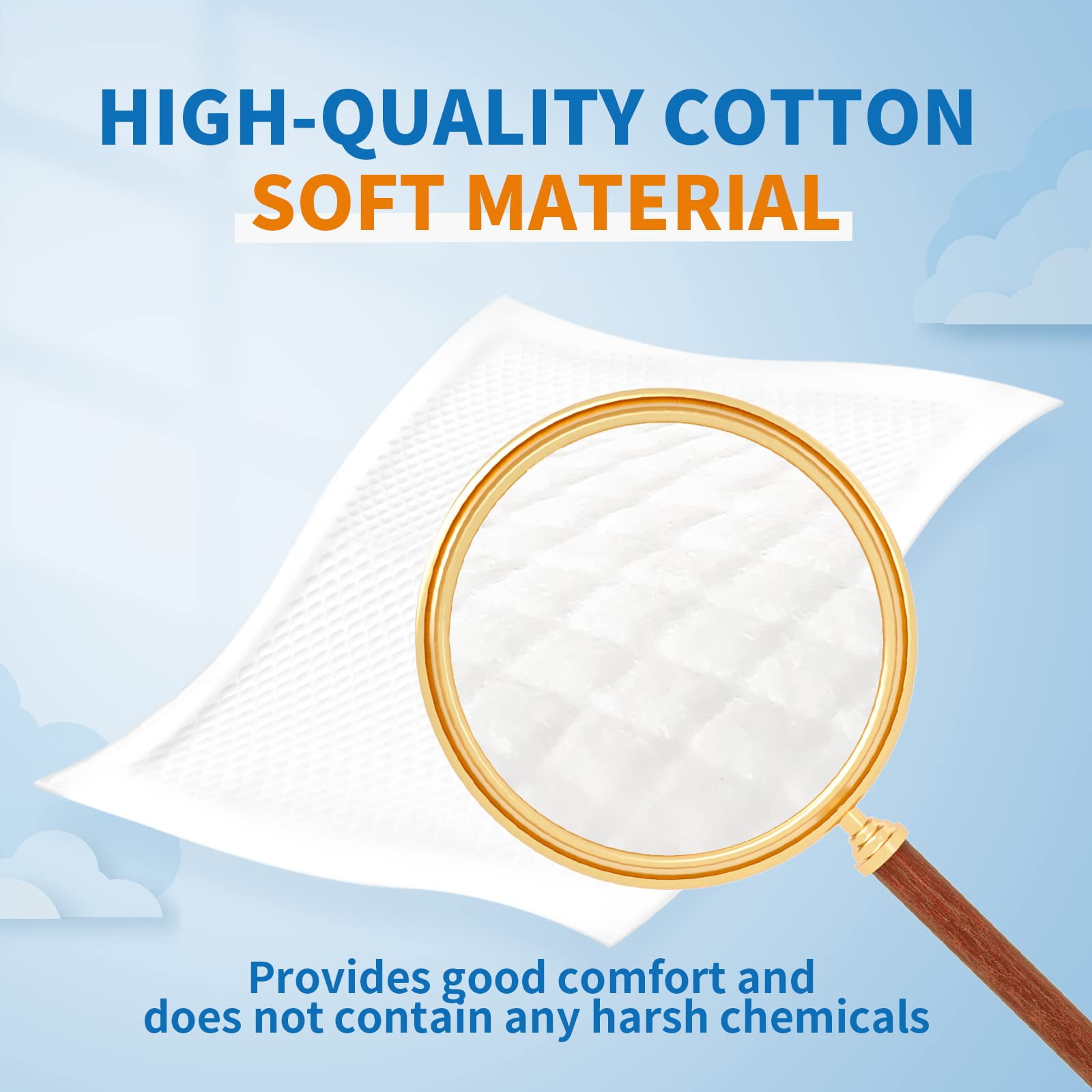 DAFI Disposable Incontinence Bed Pads 18”x 24”(400 Count) Thick Underpads, Effective Odor Control Pee Pads, Chucks Pads, Pack of 4