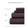 thumbnail image 6 of Queen, 4 Piece Embossed Hotel Style Bed Sheets in Purple by Comfort Canopy, 6 of 12