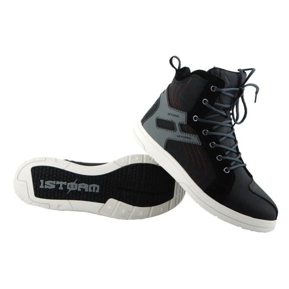 1Storm Men's Motorcycle Streetbike Casual Water-Proof Racing MT035 Boots Gray US 9