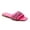 FUCHSIA, variant on Women’s Square Toe Flat Slide Sandals Rhinestone & Tassel Decor Slip-On Indoor Shower Slides for Casual Wear