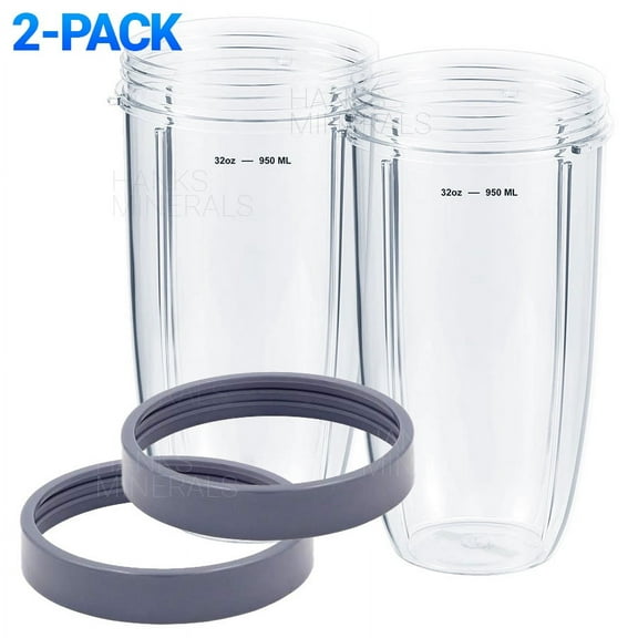 2-Pack 32oz Cup With Lip Ring For Nutribullet Blender 600W 900W XL