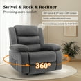 thumbnail image 4 of Lnsenfin Oversized Swivel Rocker Recliner Chair for Adults with Massage for Living Room,Grey, 4 of 6